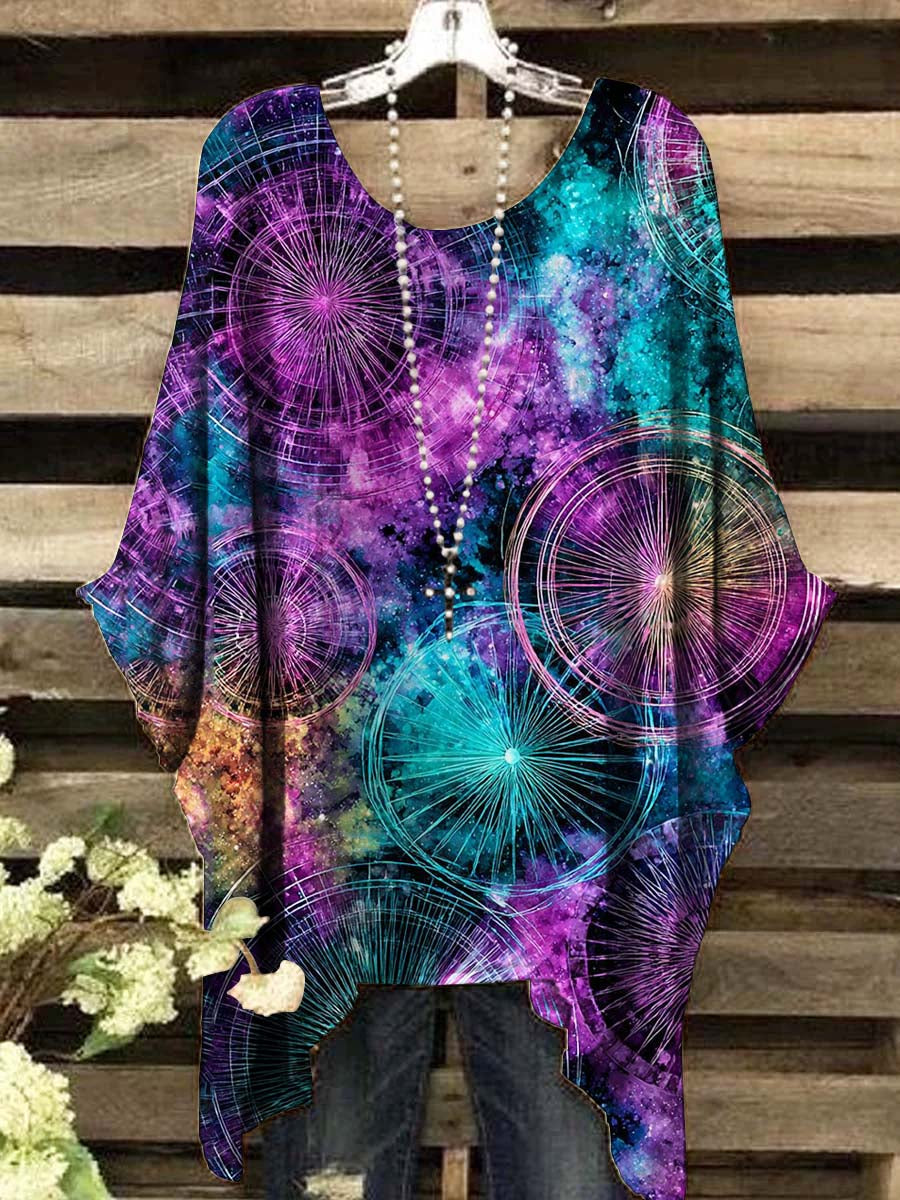 Women's Abstract Galaxy Star Print Top