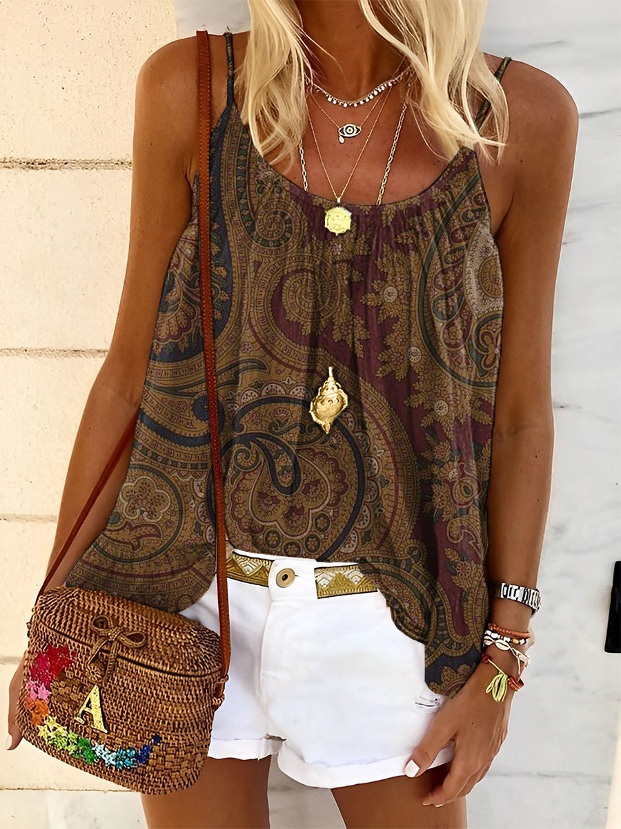 Women's Vintage Floral Print Tank Top