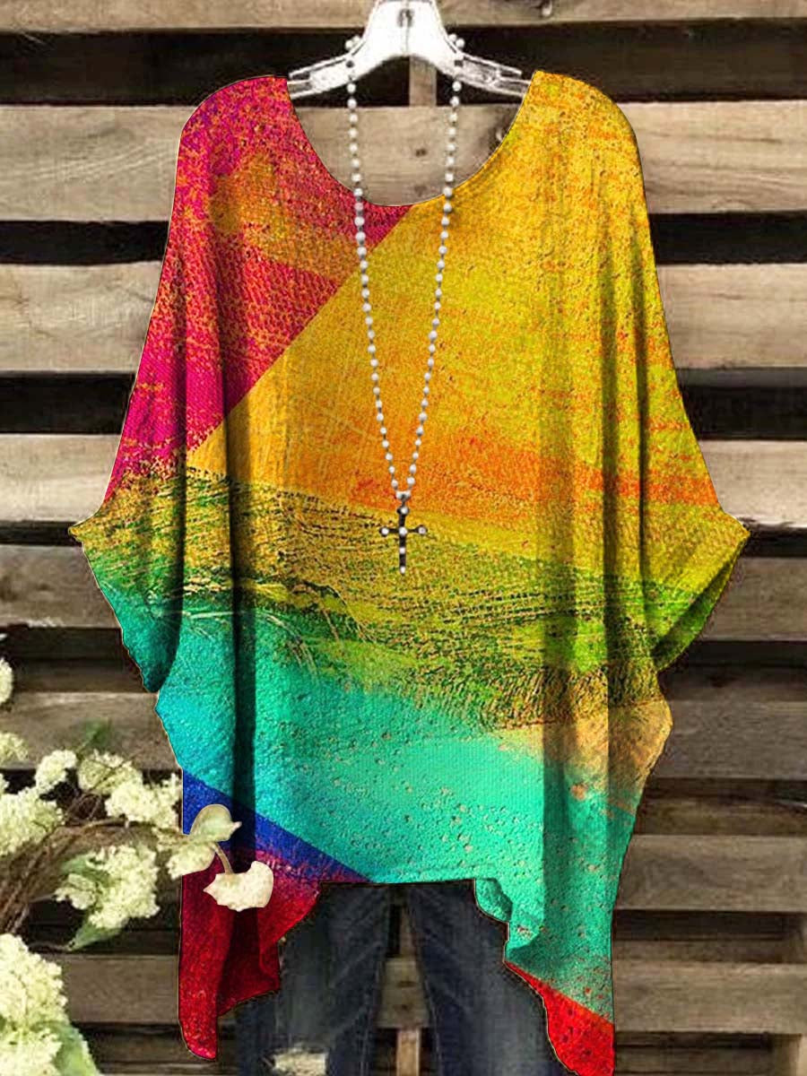 Women'S Artistic Color Printed Casual Top
