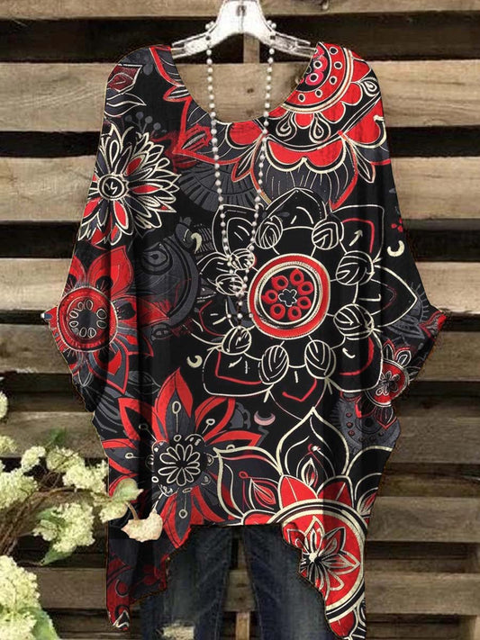 Women's Vintage Mandala Floral Print Casual Top