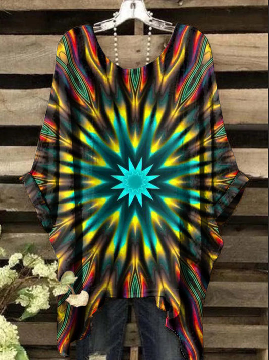 Women's Psychedelic Mandala Print Design Top