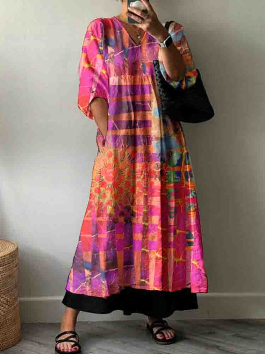 Women'S Artistic Art Statue Pattern Cotton Dress