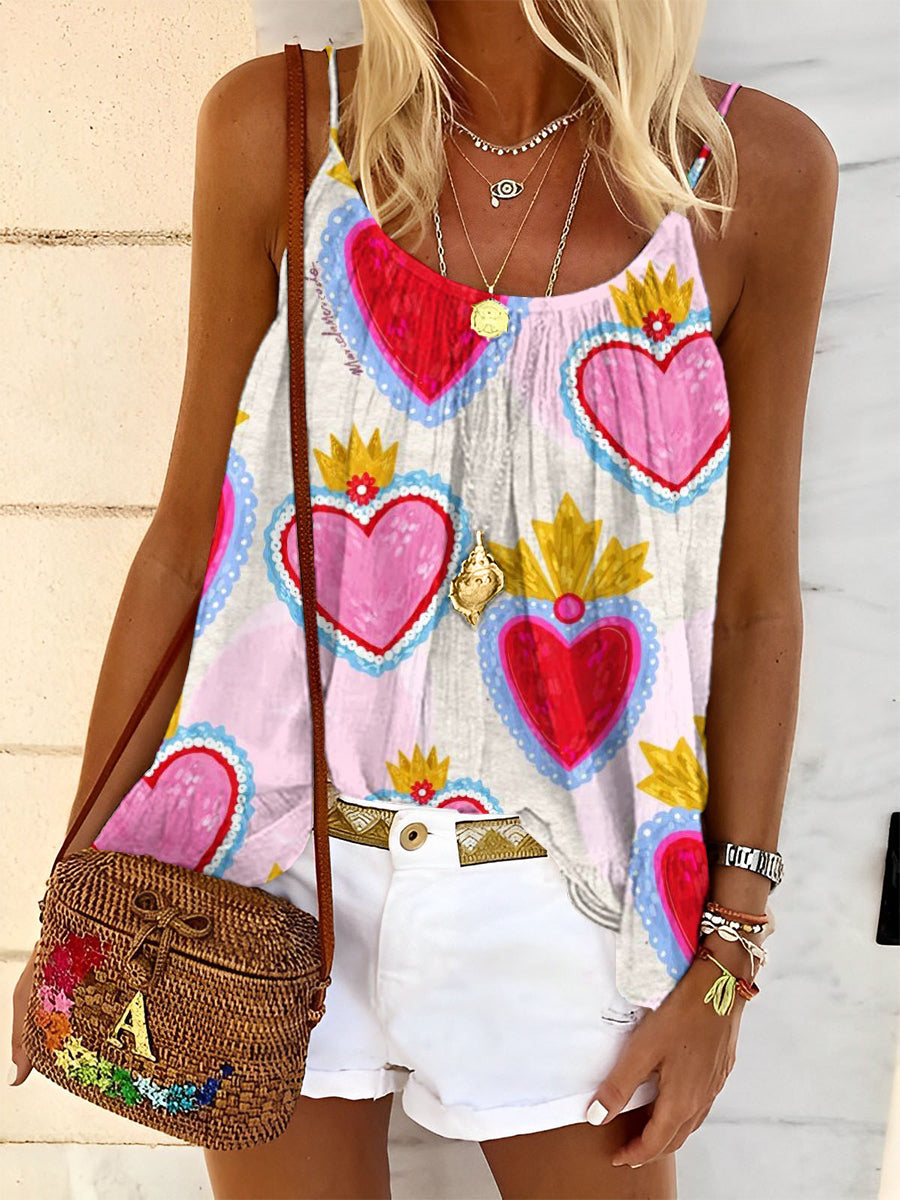 Women's Floral Art Print Tank Top