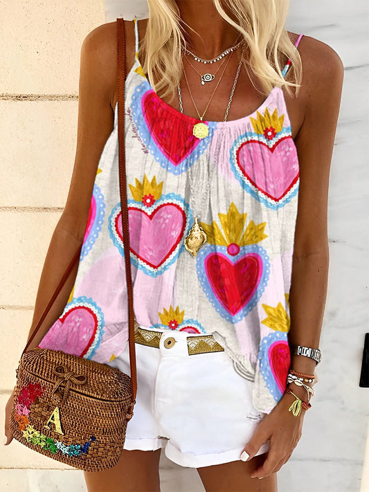 Women's Floral Art Print Tank Top