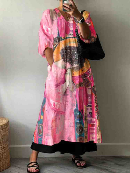 Women'S Artistic Art Statue Pattern Cotton Dress
