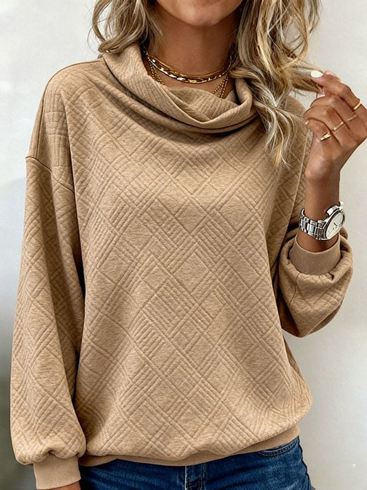 Women'S Solid Color Textured Sweatshirt 