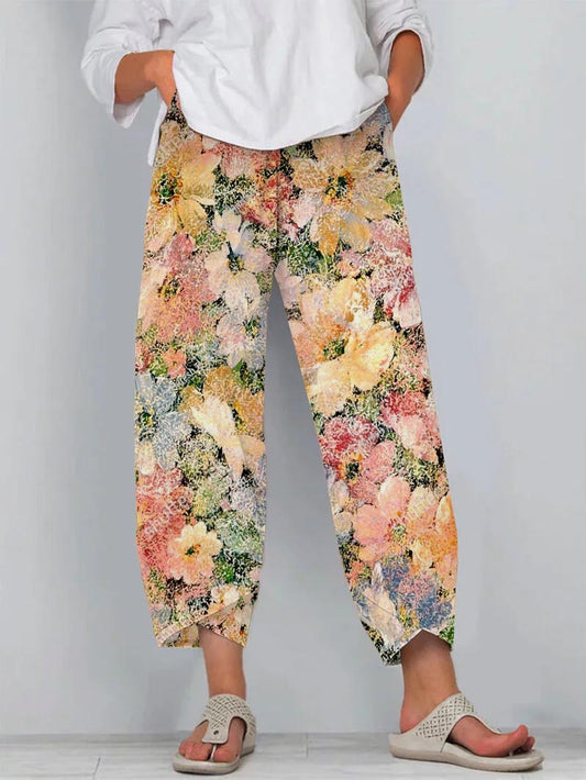 Women's Floral Print Loose Casual Pants