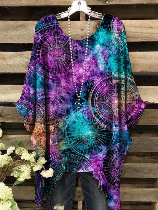 Women's Abstract Galaxy Star Print Top