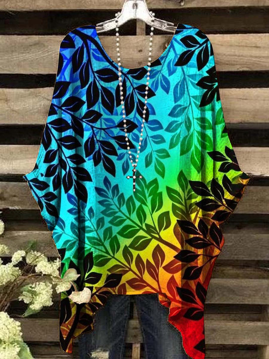 Women's Dazzling Gradient Floral Print Casual Top