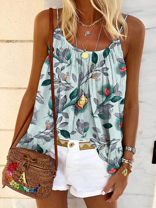 Retro Flower Women's Print Tank Top