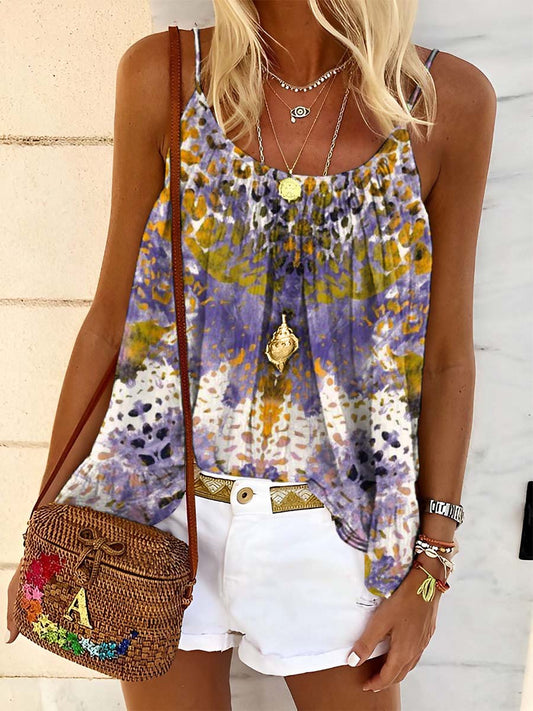 Women's Spring Abstract Watercolor Art Print Tank Top