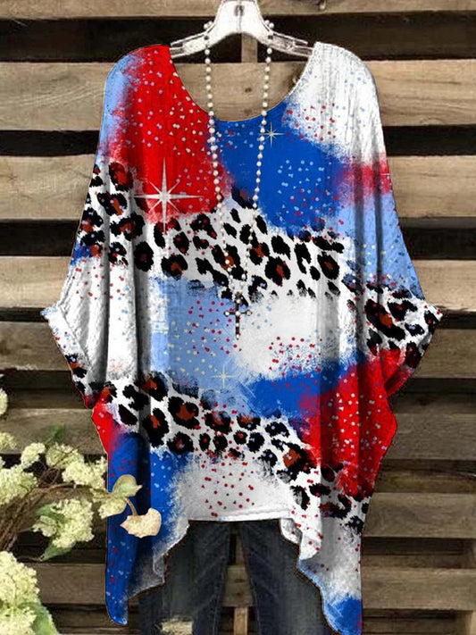 Women's Independence Day Abstract Print Casual Top