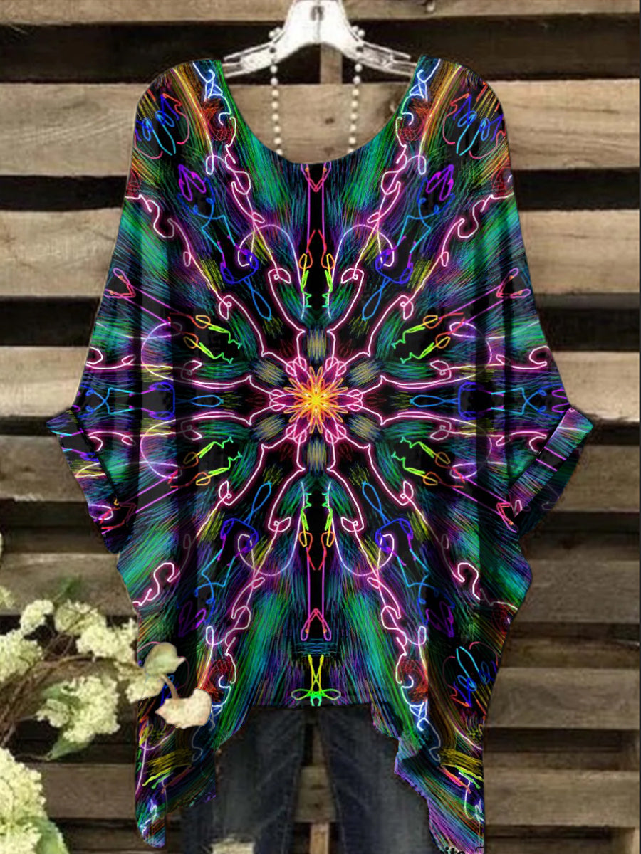 Women's Psychedelic Mandala Print Design Top
