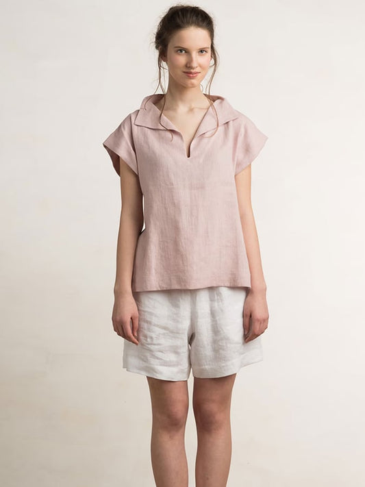 Women's Summer Short Sleeve Cotton&Linen T-Shirt 