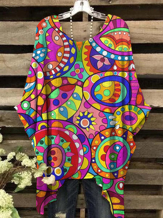 Women's Colorful Art Abstract Print Design Top