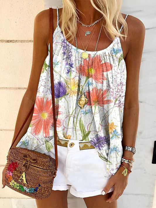 Color Flower Women's Print Tank Top