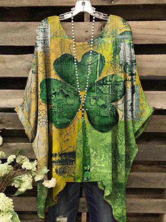 Women's St. Patrick's Day Shamrock Print Casual Top