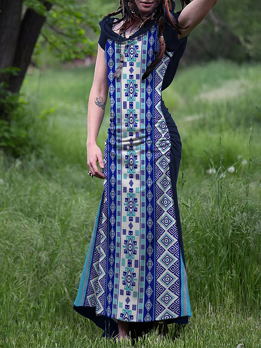 Vintage Southwest Geometric Women'S Long Dress