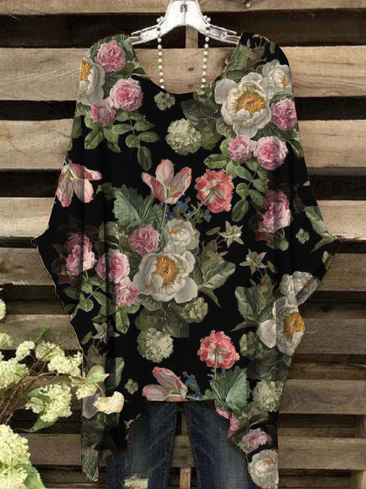 Women's Floral Pattern Abstract Print Design Top