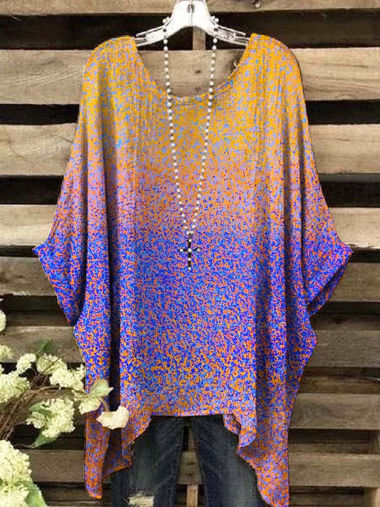 Women's Vintage Gradient Art Print Top
