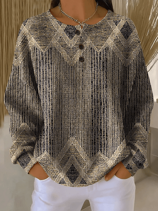 Women'S Casual Loose Printed Long Sleeve Sweatshirt 