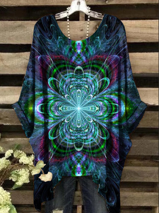 Women's Vintage Psychedelic Mandala Print Design Top
