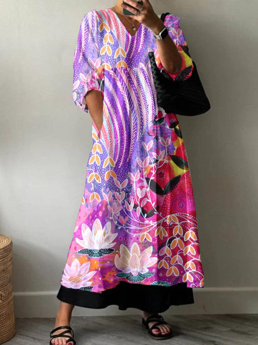 Women's Resort Style Patterned Cotton Dress