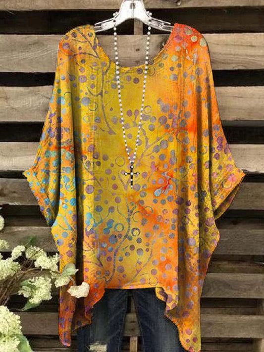 Women's Vintage Floral Print Casual Top