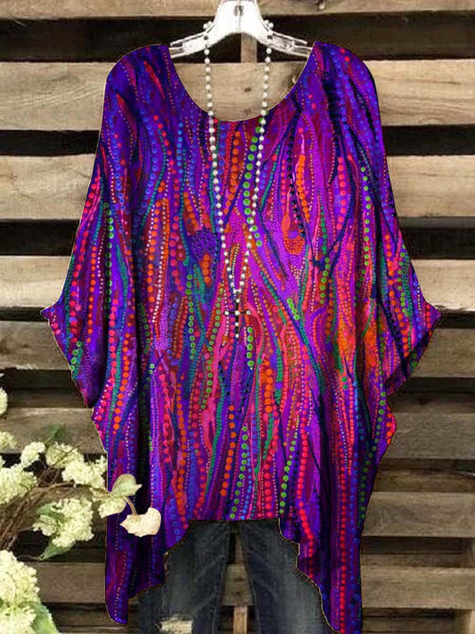 Women's Abstract Stripe Bead Print Top