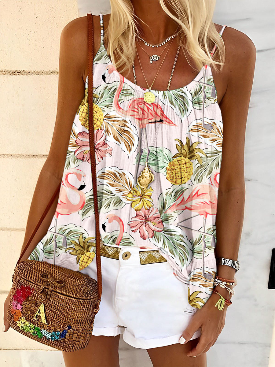 Women's Vintage Floral Print Tank Top