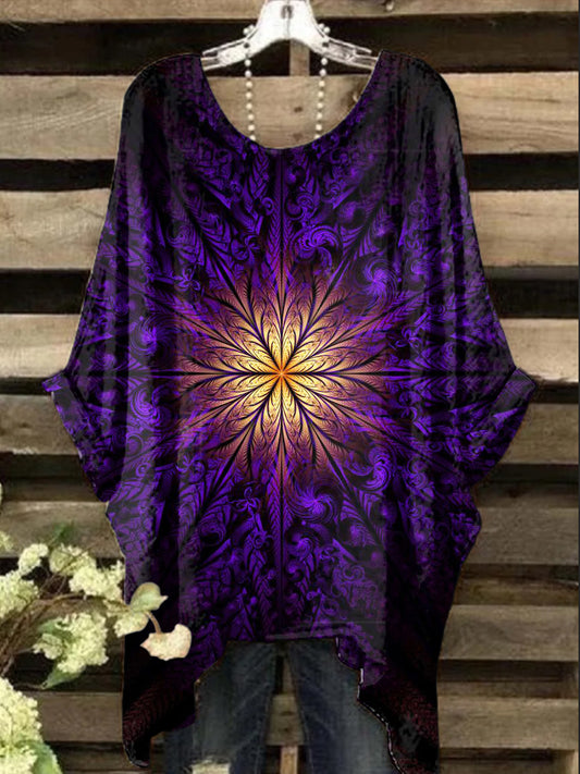 Women's Vintage Psychedelic Mandala Print Design Top