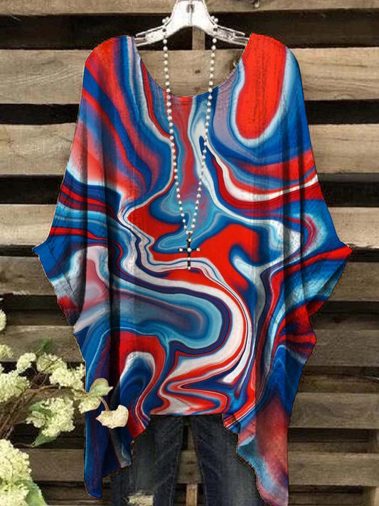 Women's Independence Day Rendered Print Casual Top