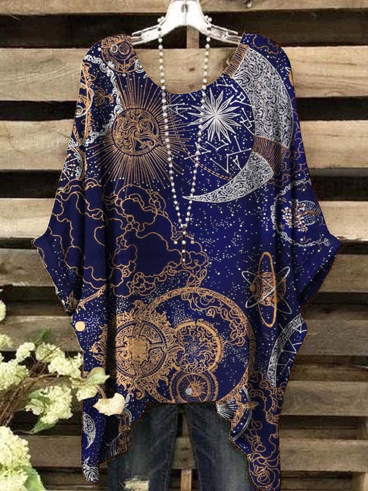 Women's Galaxy Stars and Moon Printed Top
