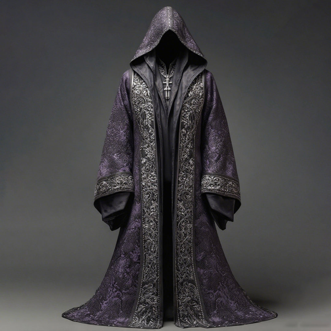 Men's Viking-themed Skull Embroidered Cape
