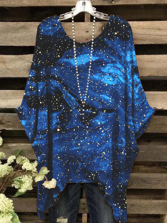 Women's Elegant Irregular Quicksand Pattern Round Neck Top