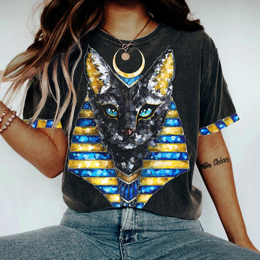 Ancient Egyptian Black Cat Art T Shirt