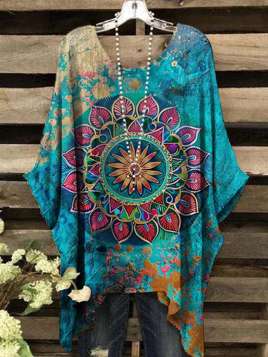 Women's Vintage Mandala Floral Print Casual Top
