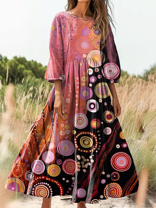 Women's Art Painting Hippie Print Dress