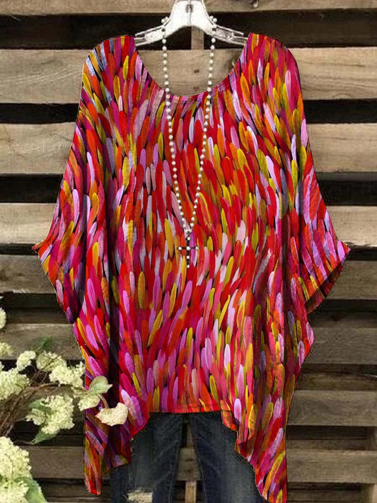 Women's Vintage Art Oil Print Casual Top