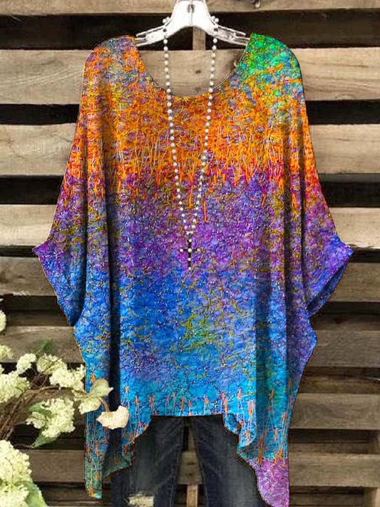 Women's Abstract Colorful Gradient Print Top