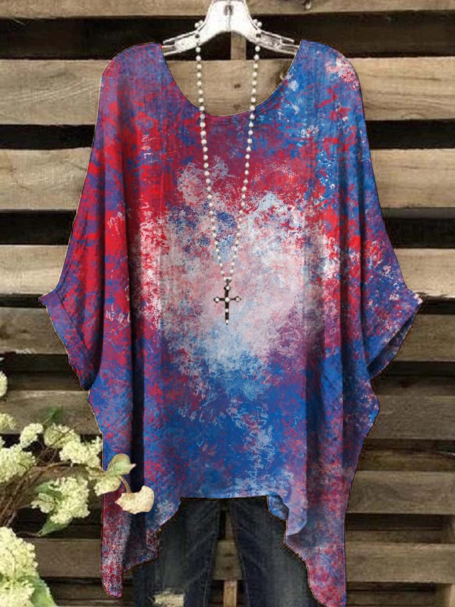 Women's Independence Day Rendered Print Casual Top
