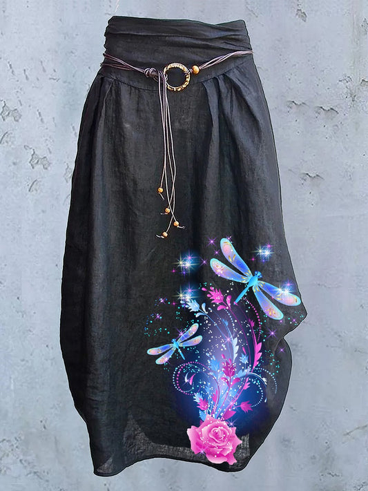 Women's Dragonfly Art Design Casual Skirt