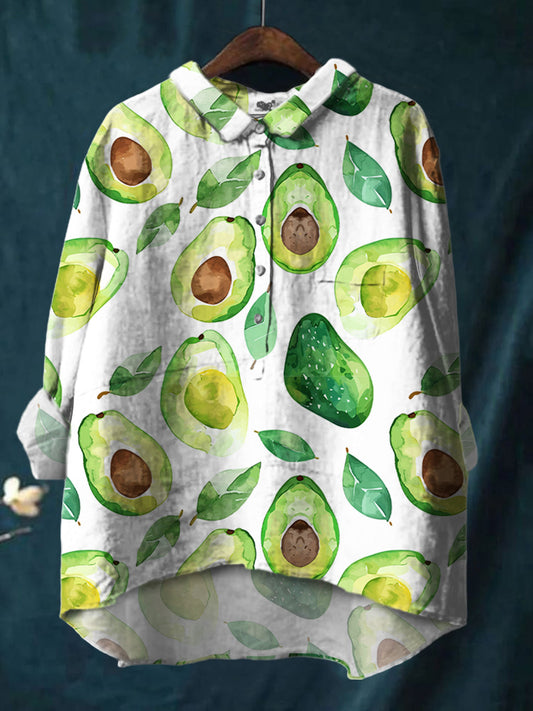 Colorful Watercolor Daisy Print Cotton And Linen Shirt