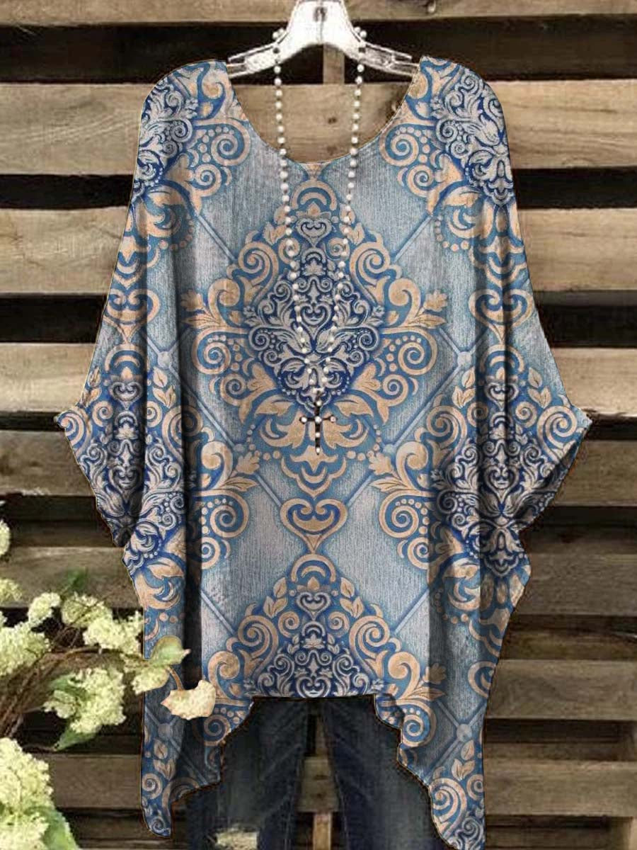 Women's Vintage Floral Print Casual Top