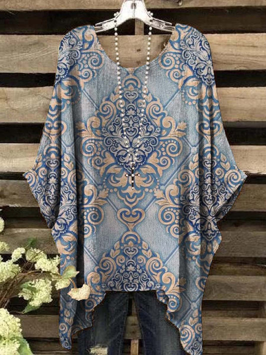 Women's Vintage Floral Print Casual Top