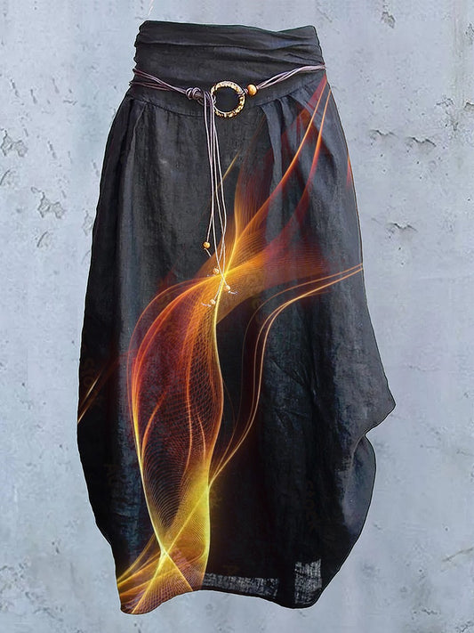 Women's Abstract Light Effect Art Design Casual Skirt