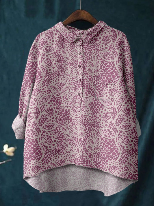 Floral Polka Dot Print Shirt