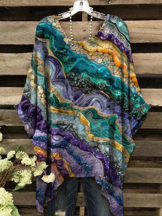 Women's Marble Abstract Print Design Top