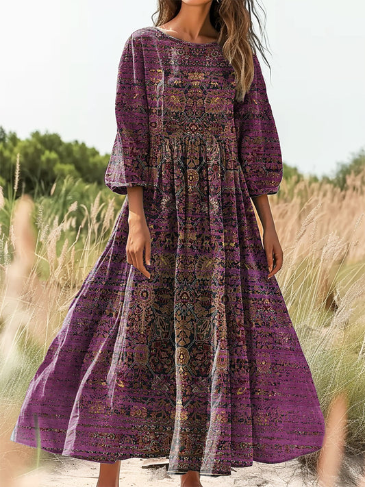 Women's Art Floral Hippie Print Dress