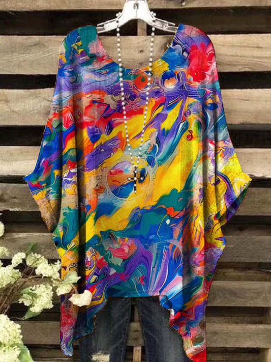 Women's Abstract Colorful Print Casual Top